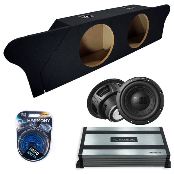 Harmony Audio Alpine fits 10-15 Chevy Camaro W12S4 Dual 12" Subwoofer 500W Sealed Sub Box | HA-A800.1 Amplifier, 4GA Amp Kit