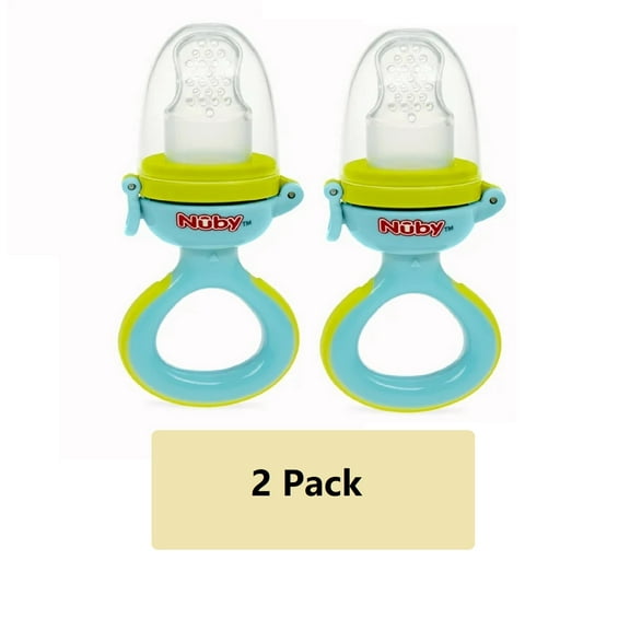 (2 Pack) Nuby Twist n' Feed First Soft Foods Feeder with Cover for Infants
