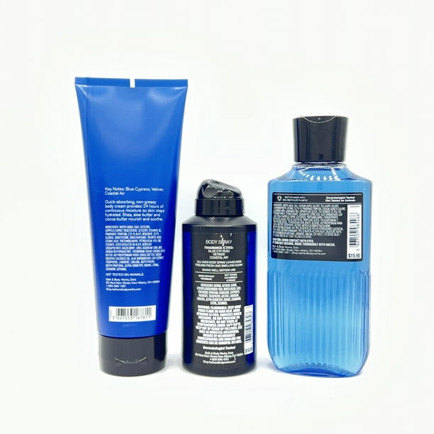Bath & Body Works, Ocean Men's 3-Piece Bundle, Body Cream, Spray