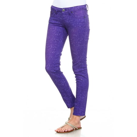Request Jeans Juniors Skinny Colored Pants Five Pocket Styling Helio Trope