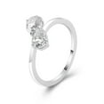 thumbnail image 5 of solitaire jewels 1.25CT Pear Moissanite Toi Et Moi Engagement Ring For Women, 10K White Gold, 5 of 7