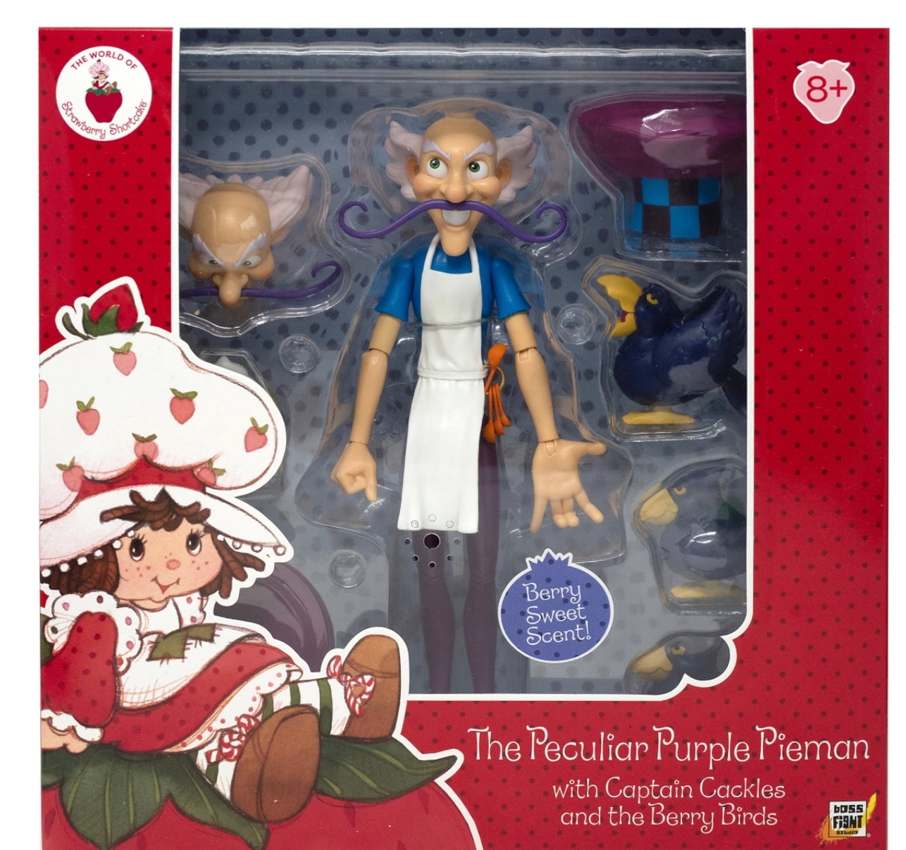Boss Fight Studio Strawberry Shortcake Deluxe Purple Pie Man Collectible Action Figure – Highly Articulated Fruity Scented Figurine with Accessories, Interchangeable Parts, and Stand – 1:12