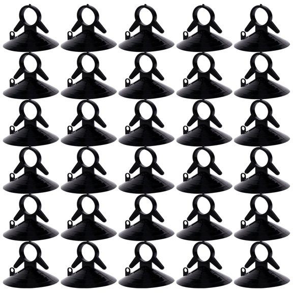 BESTOYARD 50Pcs Suction Cup Rotating Six-Claw Hook Black Plastic for Strong Sunshade Fixing