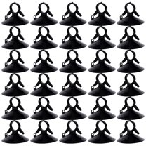 BESTOYARD 50Pcs Suction Cup Rotating Six-Claw Hook Black Plastic for Strong Sunshade Fixing