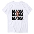 thumbnail image 4 of Mujeres Manga Corta Tops Impreso Cuello Redondo Camiseta Superior, Poliéster Spandex Vintage Humor, 4 of 4