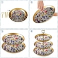 thumbnail image 4 of Fragmented Flowers Elegant Plastic Disc Earring Holder with Iron Pillars, 32cm Height - Dessert Table Display Stand, 4 of 6