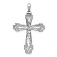 thumbnail image 3 of Real 14kt White Gold 3/8ct. Diamond Budded Cross Pendant; for Adults and Teens; for Women and Men, 3 of 4