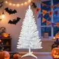 thumbnail image 6 of Bringstar 4FT White Artificial Christmas Tree with 50 String Lights, Mini Tinsel Tree, Not Pre-Lit, for Halloween & Holiday Home & Office Décor, 6 of 13
