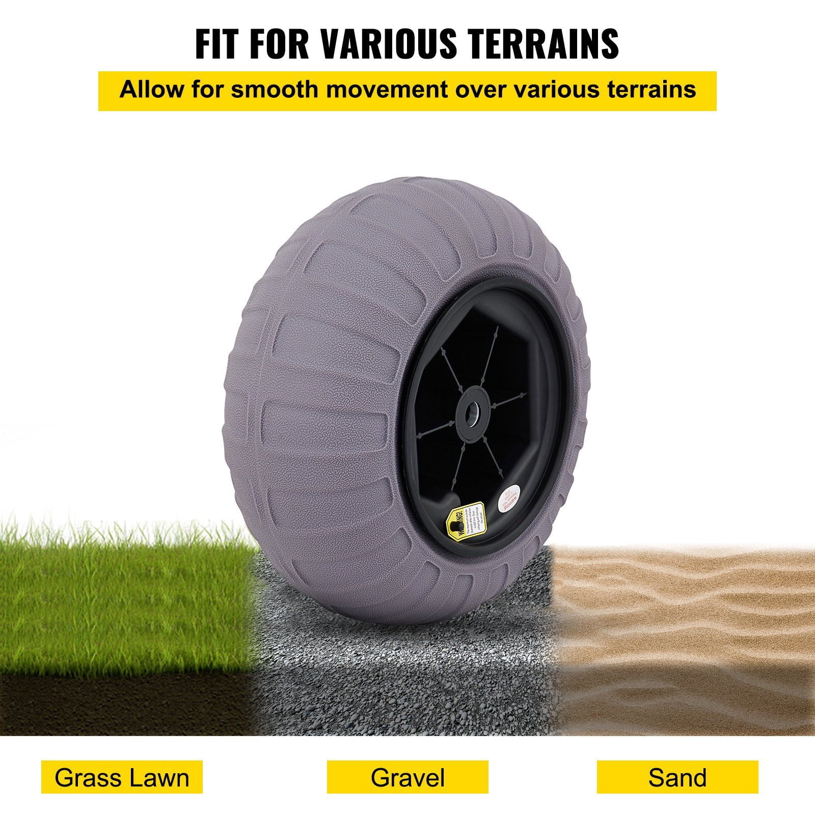 Beach Balloon Wheels 2-Pack, 15.7-Inch Replacement Sand Tires with Heavy-Duty TPU Construction, Includes Hand Air Pump for Easy Inflation, Compatible with Kayak Dolly, Canoe Cart, Up to 176 lbs