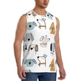 thumbnail image 2 of Haiem Men's Puppy Print Tank Tops Summer Sleeveless Cut Off Workout T-Shirts Fitness Vest Athletic Undershirts-, 2 of 8