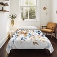 thumbnail image 4 of Orange Blue Botanical Tapestry for Bedroom Wall Hanging Tapestry, Weeping Fall Eucalyptus Leaves Ceiling Backdrop Tapestries Poster Blanket Wall Decor for Teens Room Living Room Dorm 39" x 59", 4 of 8