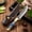 BLUE, variant on Portable knife Fruit knife Brass carved knife Colored wooden handle with sheath - perfect for family camping outdoors