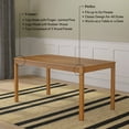 thumbnail image 4 of Now Furniture 60" Wooden Dining Table for 4, Rectangular Kitchen Table - Pecan, 4 of 6