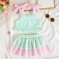 thumbnail image 2 of CAUYDY Kid Girl Summer Clothes Baby Girls Flower Print Tank Tops Shorts Outfit 12 18 24 Months Toddler Girl Clothes 2T 3T 4T 5T 6T Kids Pjs Set (Sizes 12-18 Months,D01-Green), 2 of 9