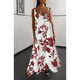 thumbnail image 4 of Vestido Maxi de Verano para Mujer, con Tirantes Finos, Sin Mangas, Cuello en V, Estilo Bohemio, Floral, para Vacaciones, Rojo, Talla L, 4 of 10
