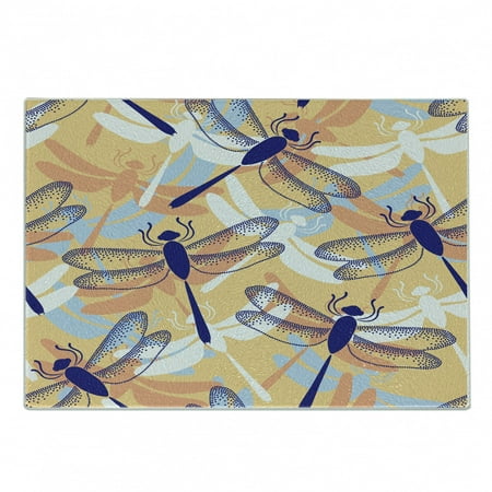 

Dragonfly Cutting Board Uneven Big Repetitive Winged Bug 2 Pairs of Patched Wings Flying Orange Blobs Decorative Tempered Glass Cutting and Serving Board Small Size Multicolor by Ambesonne