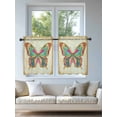 thumbnail image 4 of Vintage Butterfly Tier Curtains 36 Inch Length, Sheer Curtains for Bedroom Living Room Window Retro Colorful Butterfly Rod Pocket Voile Drapes Kitchen Curtains Small Half Window 27.5"x36" 2 Panels, 4 of 6