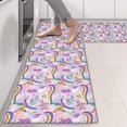 thumbnail image 2 of Kitchen Rugs Sets Of 2,Purple Cartoon Unicorn Rainbow Pattern Anti Fatigue Kitchen Mat Rugs Non Slip Washable,Decorative Kitchen Floor Mats for Kitchen,Sink,Laundry,17"X47", 2 of 5