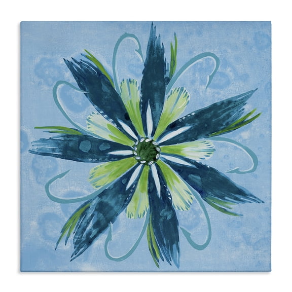 Stupell Industries Bohemian Blue & Green Abstract Flower Canvas Art, 17 x 17, by Liz Jardine