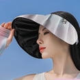 thumbnail image 5 of Sombrero de 56-58cm con circunferencia del arco iris, protector solar de color degradado, sombrero de sol antiultravioleta de verano para mujer, sombrero de concha superior vacía, 5 of 5