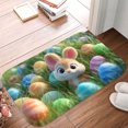 thumbnail image 5 of 1pc Easter Bunny and Eggs Absorbent Non-Slip Bathroom Thickened Flannel Rug Decor,Soft,Quick Drying,Suitable For Indoor/outdoor Use,Bathrooms,Bedrooms,Kitchens,Terrace,Laundry Rooms,16"x24", 5 of 9