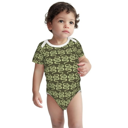 

Haiem Green Snake Printed Unisex-Baby Short Sleeve Onesies Bodysuits Unisex Babies Snap-Up Rompers-6 Months