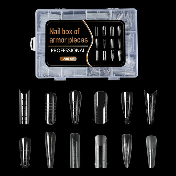 288 Pieces/Set Nails Forms 12 Types Nails Shapes Full Coverage Nails Extension Molds Acrylic Nails Extension Tips