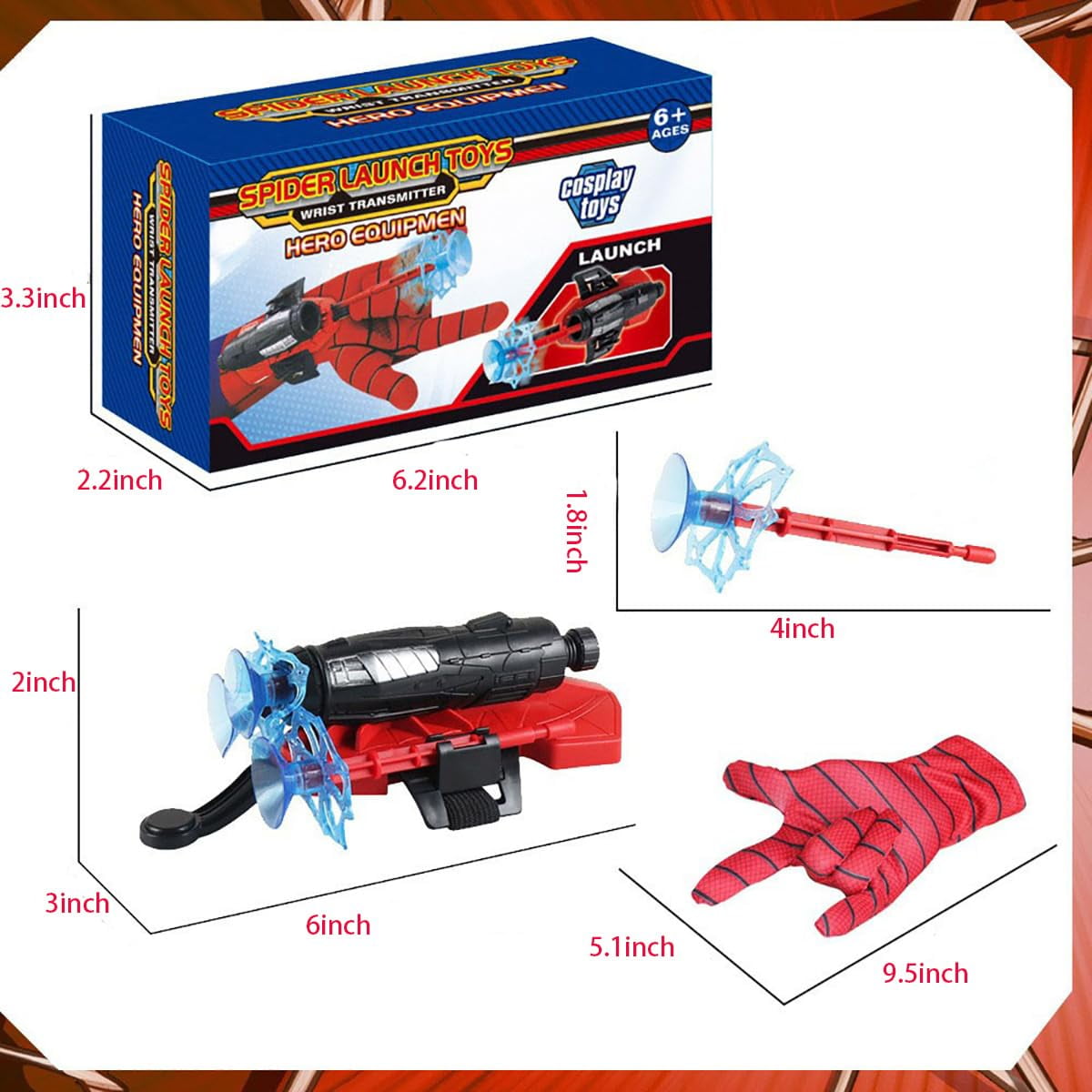 WPOHM Spider Gloves Web Shooter Toy, Launcher with Wrist Toy for Children Cosplay Launcher Glove