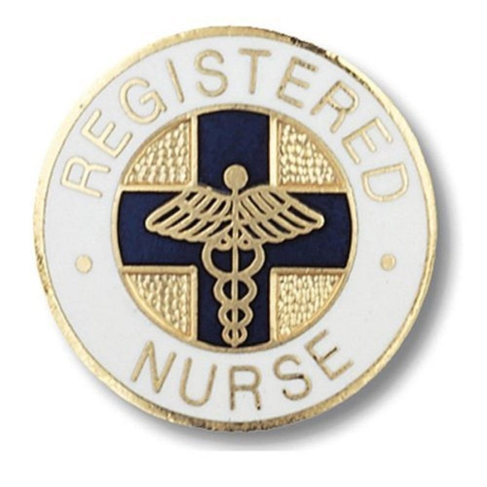 Emi Registered Nurse Rn Emblem Pin Round Blue Cross