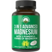 3 in 1 Advanced Magtein Magnesium Complex Capsules with Clinically Tested Magnesium L-Threonate, Glycinate & Taurinate.