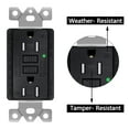 thumbnail image 5 of Black 15 Amp GFCI Outlet,GreenCycle 2 Pack Black Outlets Receptacle Weather Resistant Tamper Resistant with LED Indicator, 125 Volt,ETL Certified ,Wallplate and Screws Included, Black, 5 of 14