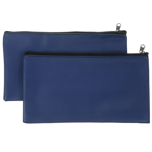 GASTROPOD 2Pcs Zipper Bill Bags Money Bags Bank Deposit Money Bags with Zipper PU Leather Bill Storage Bags