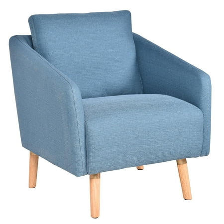 - Costway Accent Leisure Chair Fabric Upholstered Arm Chair Single Sofa Living Room