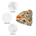 thumbnail image 3 of Pofeuu Autumn Pumpkin Blossoms Print Beanie Hat for Men Women Knit Winter Hat Warm Cuffed Skull Beanie Slouchy Soft Unisex, 3 of 6