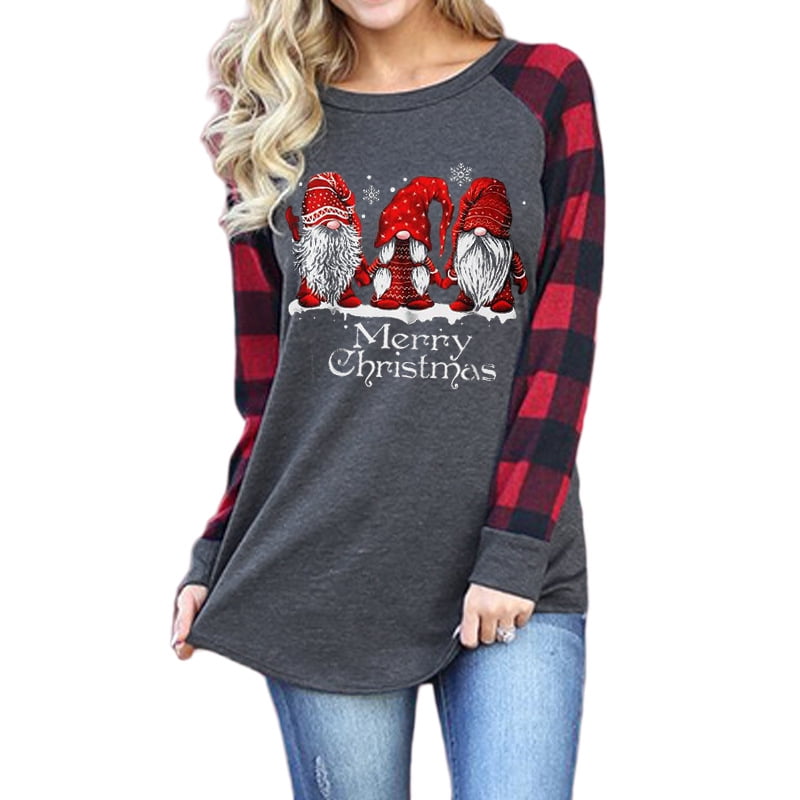Women's Tops Merry Christmas Santa 