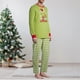 thumbnail image 5 of Pantalones De Camisa De Otoño Conjunto de pijama familiar de 2 piezas, vestido informal con estampado de dibujos animados para padres e hijos, traje diario Kuymtek Papá Verde 2Xl para Hombre, 5 of 7