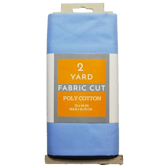 Shason Textile 2 Yard Cut Poly Cotton Fabric, Powder Blue, 44" Wide for Craft & Quilting Projects