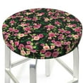 thumbnail image 6 of Goofa Rose Flowers Printed Stool Covers Round, Waterproof Round Bar Stool Covers Anti-Slip Round Bar Stool Seat Cover with Elastic Bands Durable -13 inch, 6 of 7