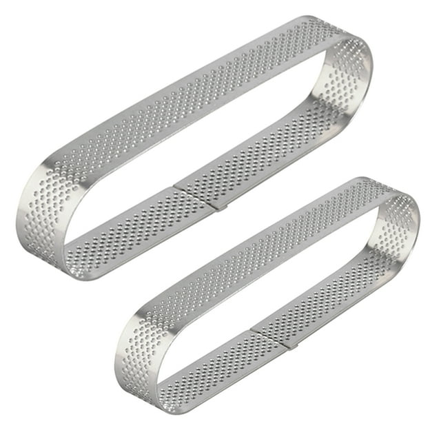 Miangastore Stainless Steel Tart Mould Silver 2Pcs 4.7In X 1.4In X 0.8In