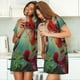 thumbnail image 4 of Balery Hummingbird Floral Paradise Camisón de manga corta con cuello redondo para mujer, cómodo y elegante., 4 of 6