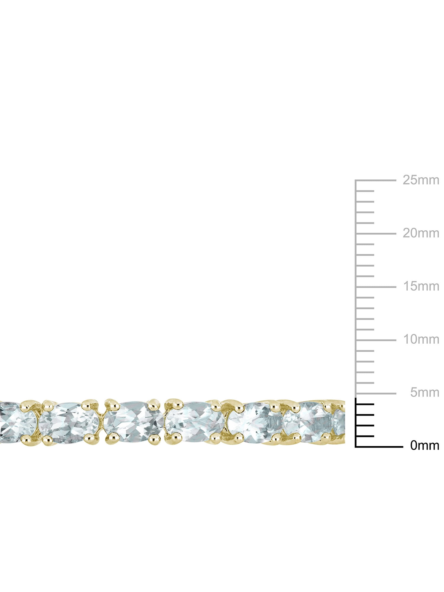 Everly 6-1/3 Carat T.G.W. Oval-Cut Aquamarine Yellow Rhodium Plated Sterling Silver Tennis Bangle