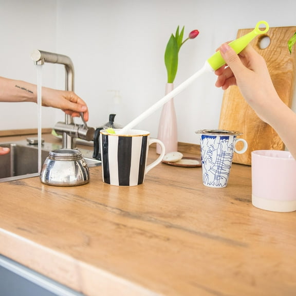 CIMAXIC Water Cup Lid Cleaning Brush Silicone Bottle Brush Green 1Pack