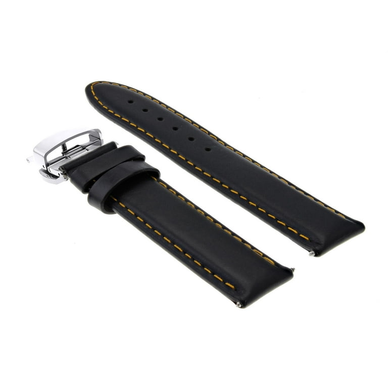 22MM SMOOTH LEATHER STRAP BAND DEPLOYMENT CLASP FOR IWC PORTUGUESE