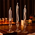 thumbnail image 3 of AuroraX White Valentine'S Day Refillable Glass Oil Lamp Candlestick Romantic Taper Candle Look Liquid Candle Elegant Stemmed Glass Centerpiece Gift, 3 of 3