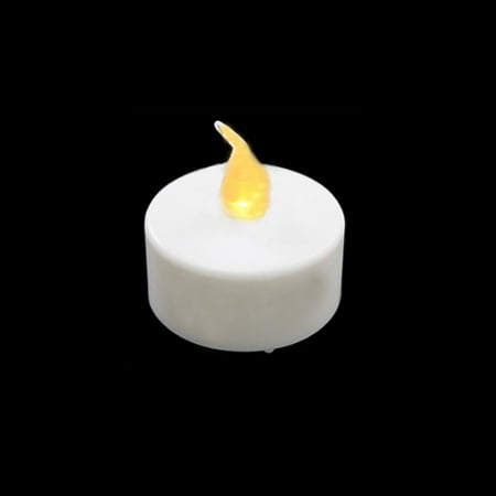 Pack of 4 LED Lighted Battery Operated Flicker Flame White Christmas Tea Light Candles