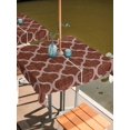 thumbnail image 2 of Outdoor Tablecloth with Umbrella Hole for Patio/Picnic/Party/Camping, Brown Moroccan Waterproof Table Cloth Square Cover Washable, Morocco Abstract Quatrefoil Geometric (54"x 54"), 2 of 8