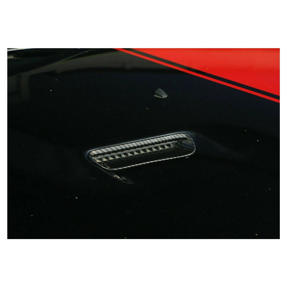 Zynkor Carbon Fiber Hood Scoop Air Vent Cover Trim Frame for Dodge for Challenger 2009-2014 Front Left Right Brushed 2 Pieces/Set-Pakcage FDC2CFHSAVCTF