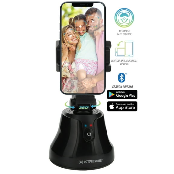 Xtreme Face Tracker Smartphone Mount, AA Battery-Powered Device, Selfie Sticks, Selfie Stick Accessory, Tripod Accessory, Tripods,