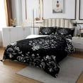 thumbnail image 2 of Manfei Victorian Damask Quilt Sets for Queen Size Bed, Vintage Baroque Floral Bed Set, Black Gray Quilt Bedding Set, Breathable Bedroom Decor, 3pcs, 2 of 6