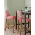 thumbnail image 2 of Ombre Pink Wooden Grain Bar Stool Covers Set of 2, Farmhouse Vintage Chic Textured Stretch Washable Bar Chair Covers with Backs, Removable Pub Counter Height Chair Cover for Kitchen Dining Room Cafe, 2 of 7